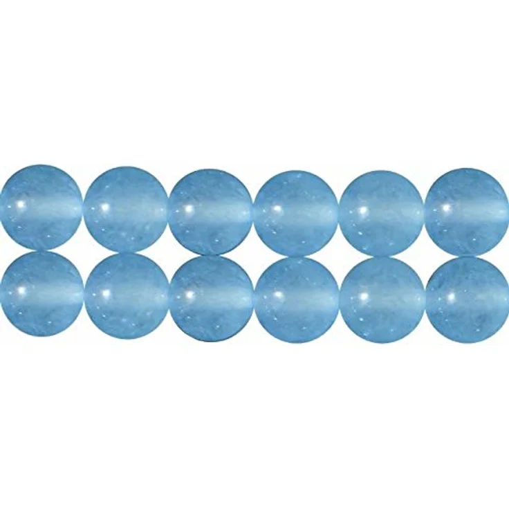 SKYBEADS Chalcedon Perlen 4mm Aqua Blau Gefärbt, 38cm Strang mit ca. 90 Stück für Schmuckherstellung – Bild 1