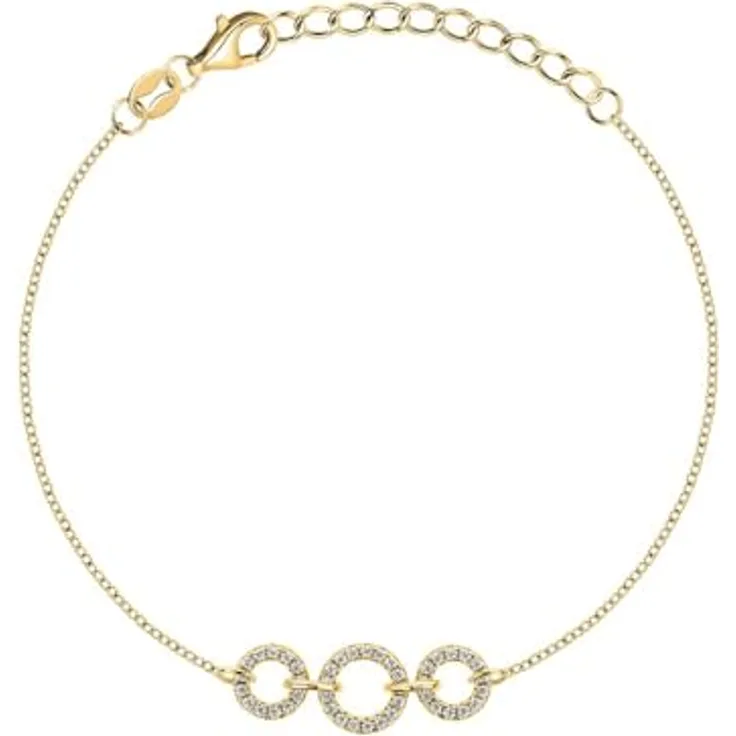 CHRIST Damen-Armband 925er Silber, recycelte Zirkonia, One Size, Gold