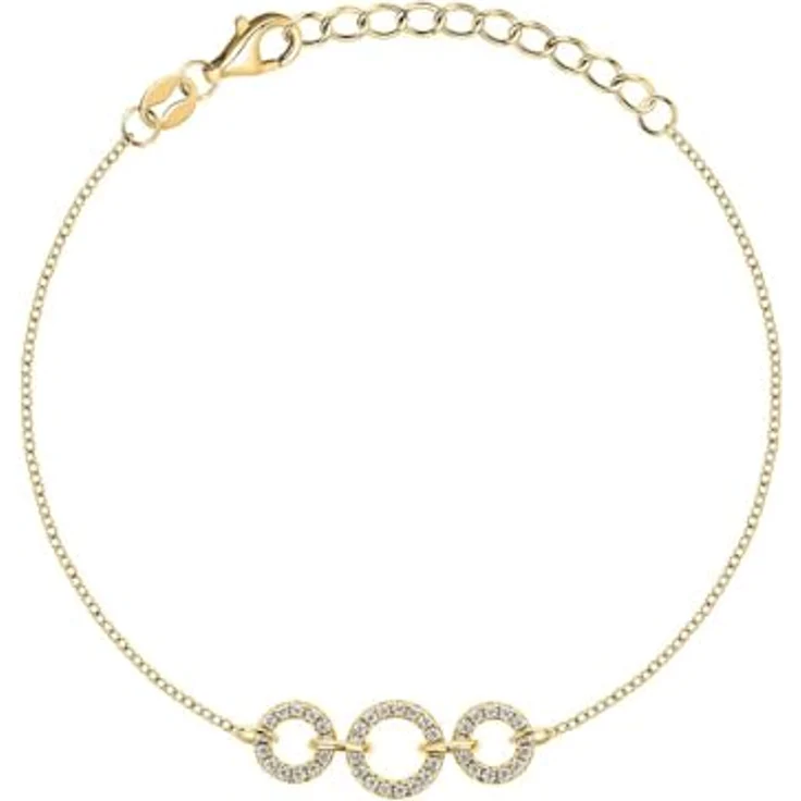 CHRIST Damen-Armband 925er Silber, recycelte Zirkonia, One Size, Gold – Bild 1