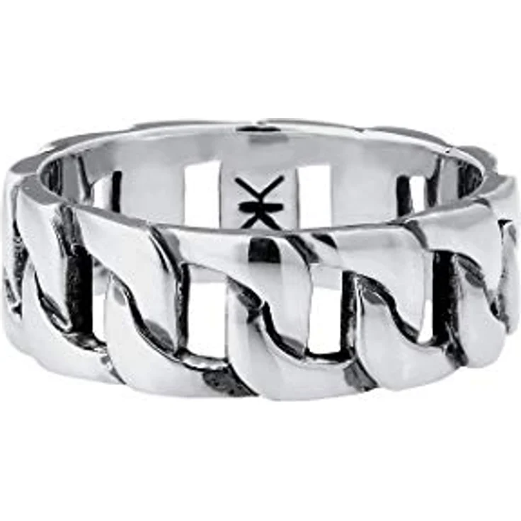 Kuzzoi Massiver Herrenring im Panzer Design, 8mm Bandring aus 925 Sterling Silber, schwarz oxidiert, Ringgröße 56 – Bild 2