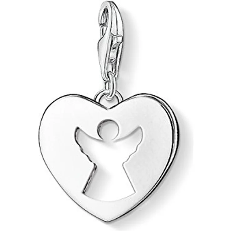 Thomas Sabo Charm-Anhänger Schutzengel Herz aus 925 Sterling Silber mit Karabinerhaken, für Charm Armband und Ketten, Modell 0869-001-12 – Bild 1