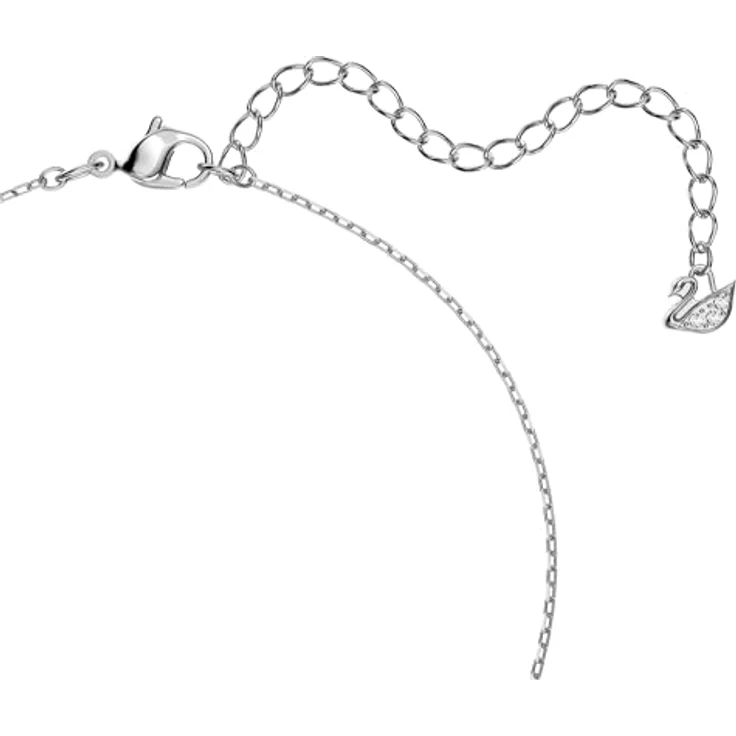 Swarovski Una Halskette, Rund, Weiss, Rhodiniert, Kristallpavé Akzente – Bild 3