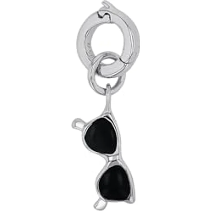 Amor Charm 925 Sterling Silber Damen Charms, 20 mm, Schwarz, Sonnenbrille, inkl. Schmuck Geschenk Box, 2038520 – Bild 4