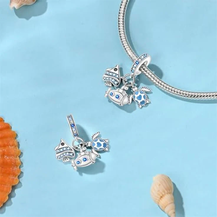 HappyStar Charms Anhänger Silber 925, Roter Beads Charm für europäische Armbänder und Halsketten, inkl. Isolationsperle – Bild 2