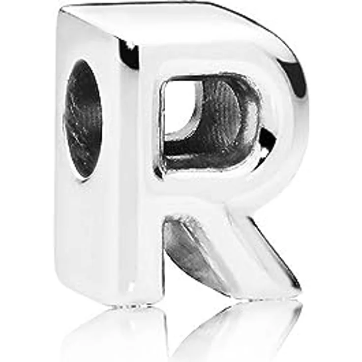 Pandora 797472 Charm Buchstabe R, Bead aus 925/- Sterlingsilber mit Herzen, geschwärzt, Größe 9 x 10 mm – Bild 4