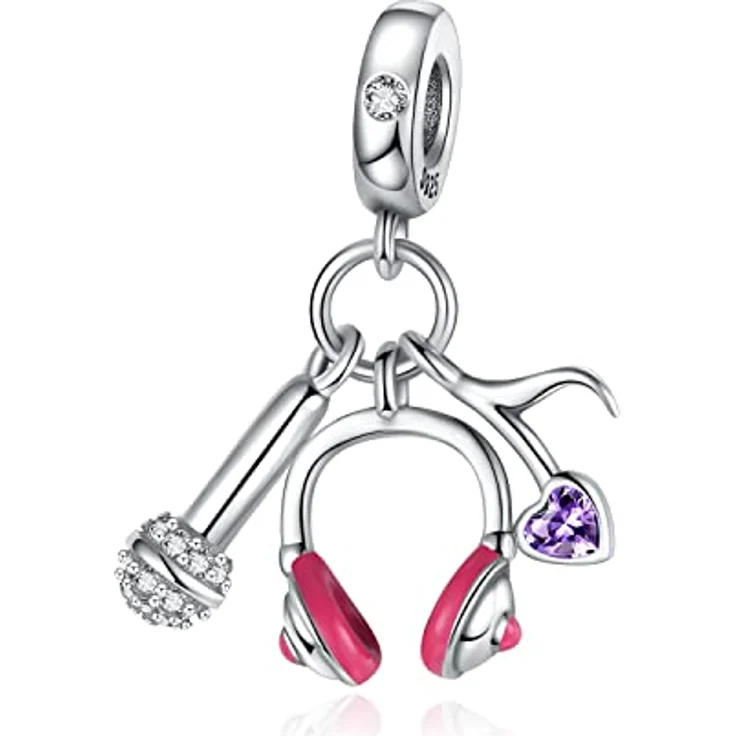 LNQOBU Silber 925 Charms Anhänger für Armbänder, kompatibel mit Pandora, inkl. Spacer Beads, Lochgröße 4,5-5mm – Bild 1