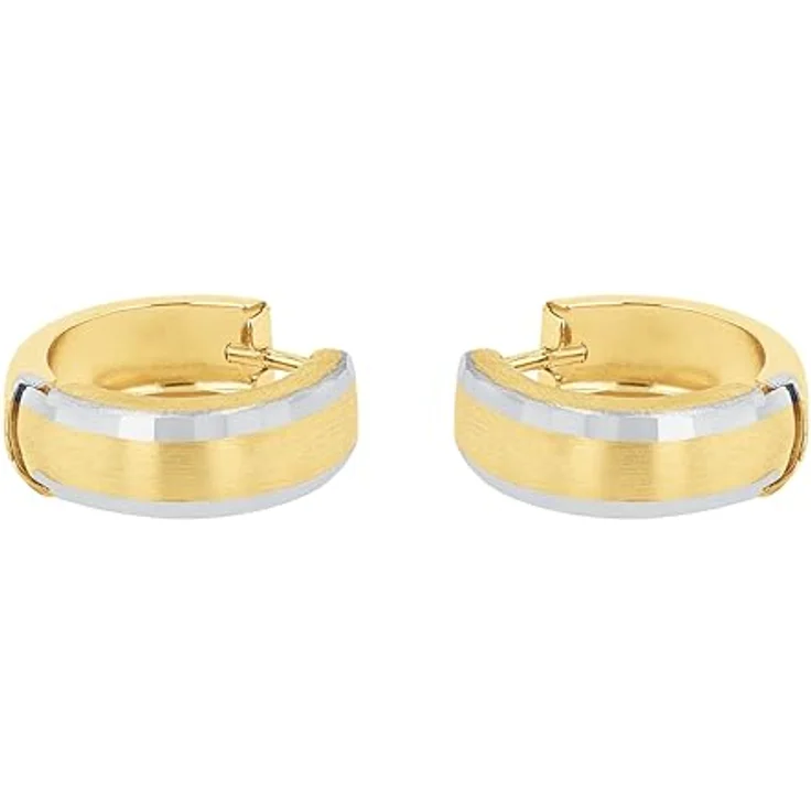 Amor Creolen Unisex, 1,5 cm Bicolor Ohrschmuck mit Matt-Glänzendem Finish, in Schmuck Geschenk Box, 2013744 – Bild 4