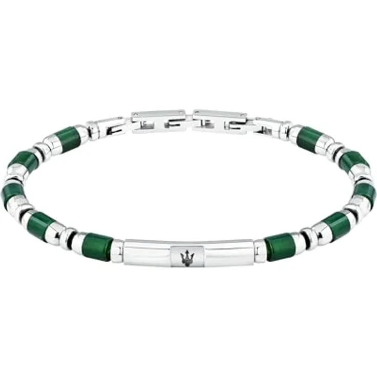 Maserati Herrenarmband ICONIC-Kollektion, aus Stahl mit Steinen, 21,5 cm, JM334AVD48