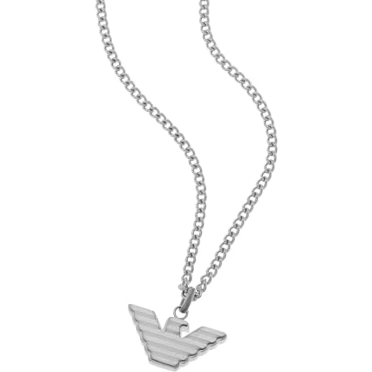 Emporio Armani Herren-Halskette, Edelstahl Silber, Länge: 525mm, Breite: 24mm, Karabinerverschluss – Bild 5