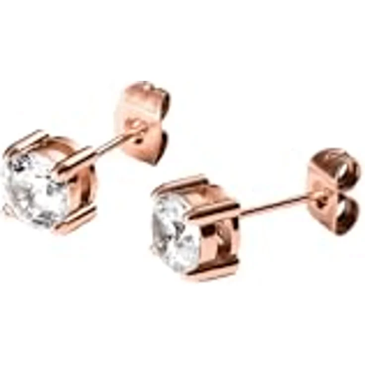 Purelei Pristine Ohrringe – Zeitlose Ohrstecker mit 6 mm Zirkonia in Roségold, Edelstahl mit 18K Vergoldung, leicht & komfortabel – Bild 2