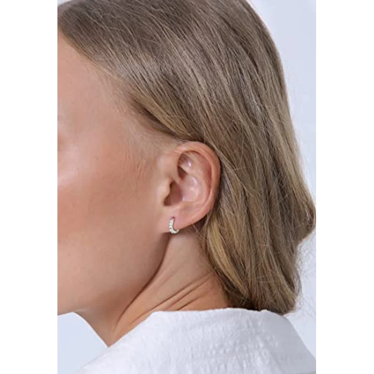 Elli Ohrringe Damen Creolen Mini Funkelnd mit Swarovski Kristallen in 925 Sterling Silber – Bild 5