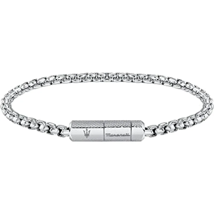 Maserati Iconic Herren Armband aus Edelstahl, 215mm mit Magnetverschluss