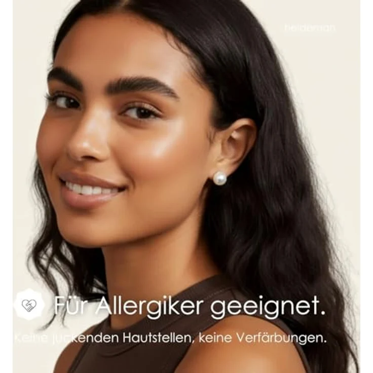 Heideman Perlohrstecker Damen, elegante Ohrringe aus poliertem Edelstahl in Silber mit Perle, verschiedene Größen – Bild 2