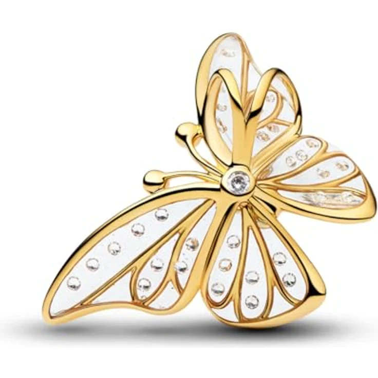 PANDORA XL Charm Schmetterling, goldfarben mit Zirkonia-Steinen – Bild 3