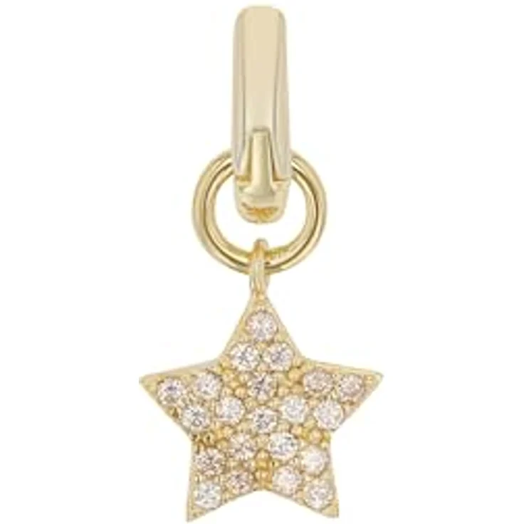 Amor Charm "Stern", 925 Sterling Silber, 1,8 cm, mit Zirkonia, apricot, in Geschenkbox – Bild 1