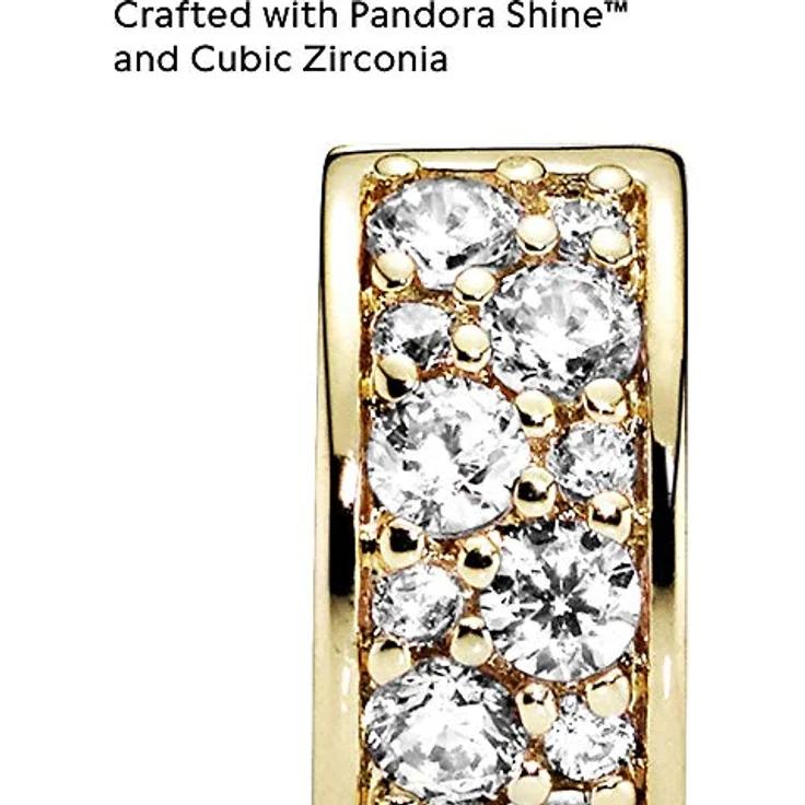 PANDORA SHINE Clip / Stopper "strahlende Eleganz", vergoldet mit Cubic Zirkonia, passt nicht auf feste Gewinde – Bild 3