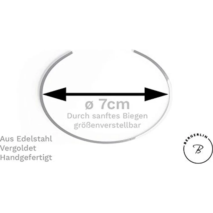 BERGERLIN Herz Armreif – Verstellbares Herz Armband aus Edelstahl in Silber, hautverträglich und vergoldet, geliefert im Leinensäckchen – Bild 3