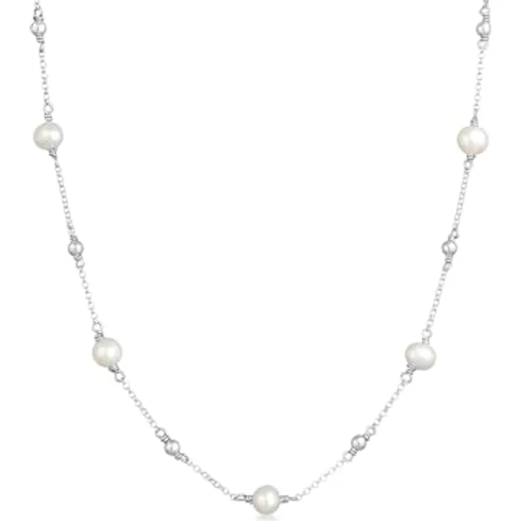 Elli Halskette Damen Kugeln Filigran mit Süßwasserzuchtperlen, 925 Sterling Silber, 50cm
