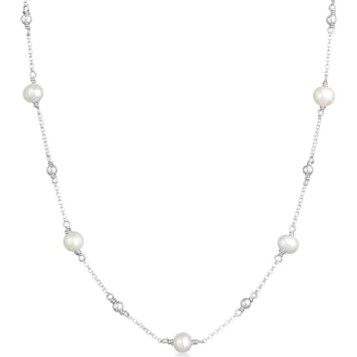 Elli Halskette Damen Kugeln Filigran mit Süßwasserzuchtperlen, 925 Sterling Silber, 50cm – Bild 1