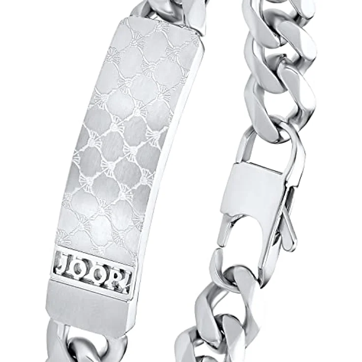 JOOP! Identarmband Edelstahl Herren-Armschmuck, 21 cm, Silber, mit Karabinerverschluss, in Schmuck Geschenk Box, 2033966 – Bild 2