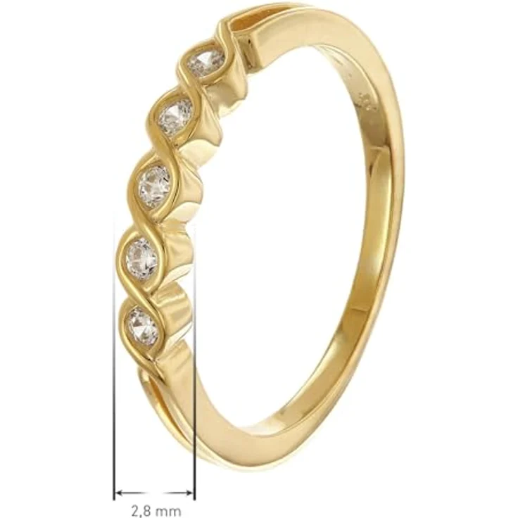 trendor Damenring Gold 333/8K mit 5 Zirkonias, elegantes Schmuckstück für Frauen, Ringgröße 50/15,9, edle Geschenkidee – Bild 5