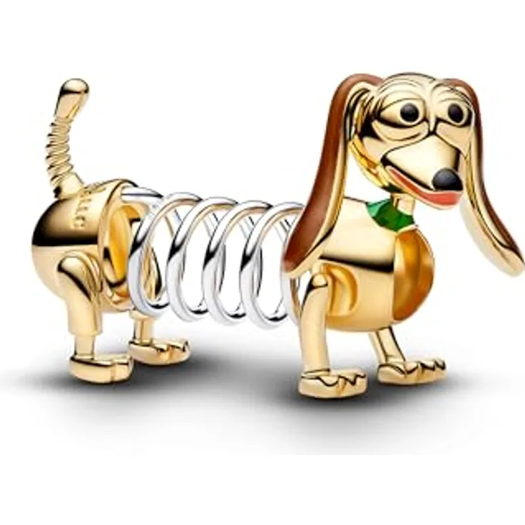 Pandora Charm-Anhänger 764603C01, Disney Pixar Toy Story Hund Slinky, bicolorfarben, 3.5 g