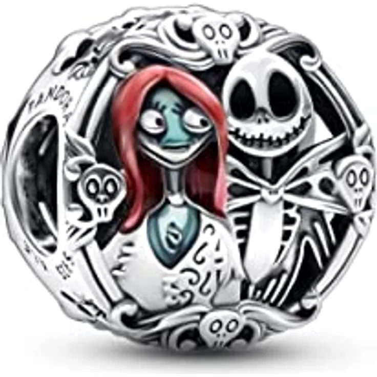 PANDORA Moments Blühende Blume Doppelter Charm-Anhänger, Sterling-Silber mit künstlichem Kristall, kompatibel mit Moments, 792293C01