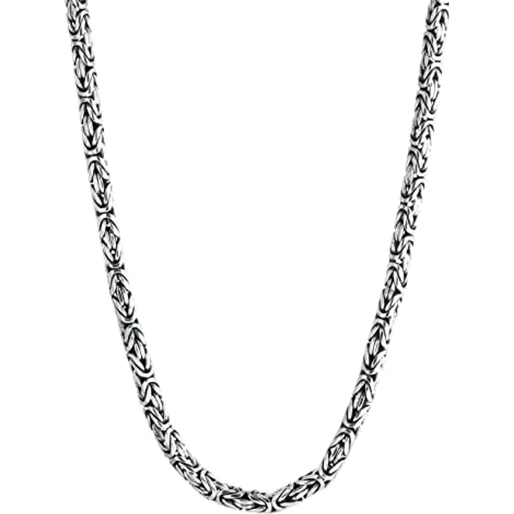 Kuzzoi massive 925 Sterling Silber Königskette Herren Halskette, Dicke 5mm, Länge 60 cm mit hochwertigem Karabinerverschluss, in Schmuckbox - 345053-060 – Bild 1