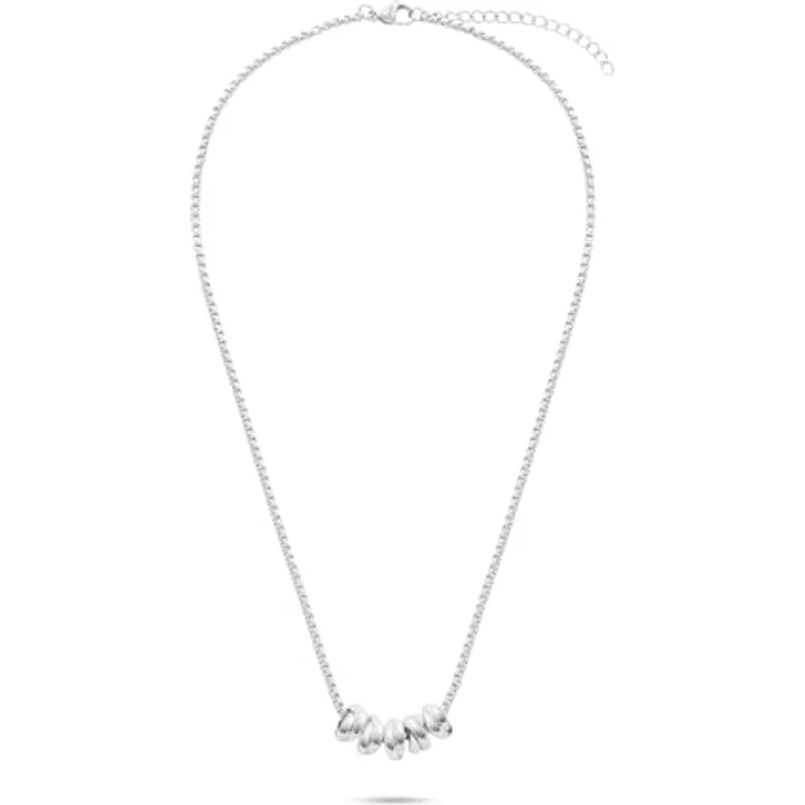 s.Oliver Necklace - Elegante Vierkant-Halskette aus poliertem Edelstahl - Silber - 45 cm - wasserfest & hautfreundlich – Bild 3