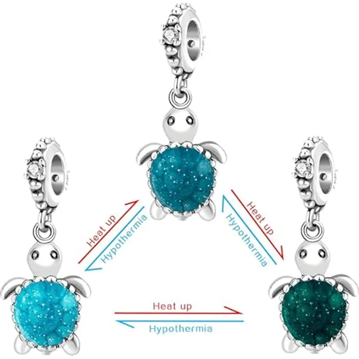 LNQOBU 925 Sterling Silber Glow in the Dark Glühwürmchen Charm, Farbwechselndes Chamäleon Bead für Damenarmbänder und Halsketten – Bild 2
