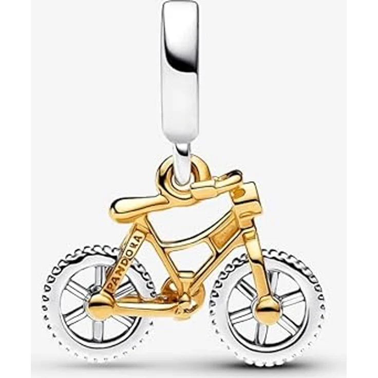 Pandora Charm-Einhänger 763354C01, Fahrrad-Charm aus Sterling Silber und 14k vergoldet mit Zirkoniasteinen – Bild 3