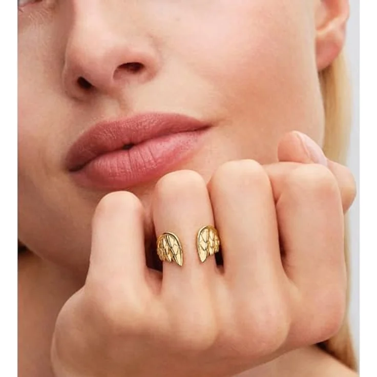 PANDORA Marvel Thor Flügel Ring für Damen, goldfarben, Ringgröße 50/15,9 – Bild 3