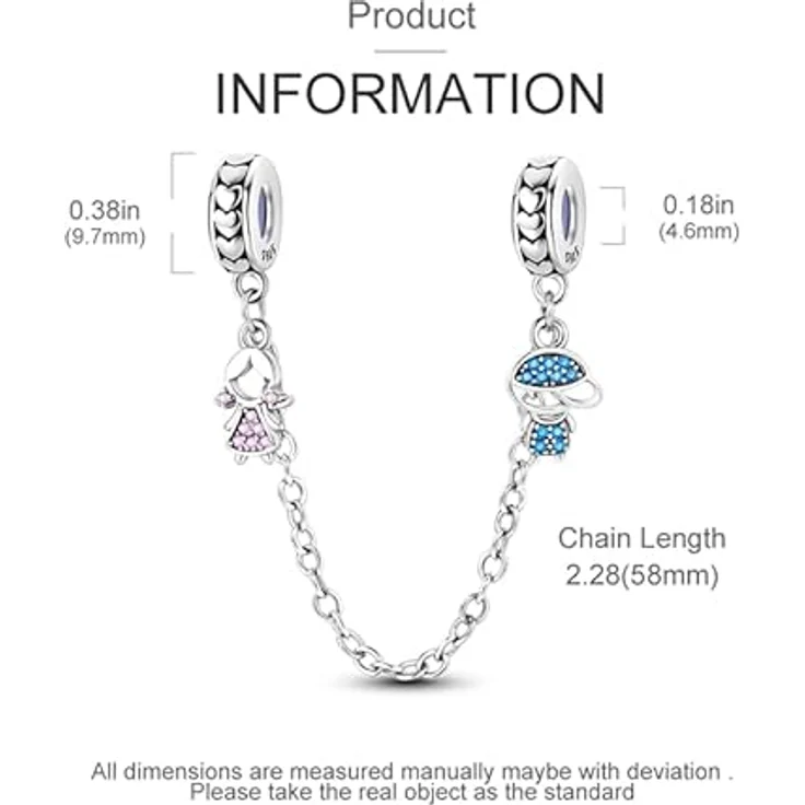 Pandach Damen Charm Anhänger 925 Sterling Silber mit Zirkonia, passend für Armbänder und Halsketten, kompatibel mit europäischen Charm-Armbändern – Bild 4