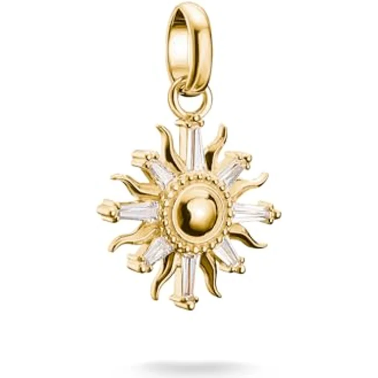 THOMAS SABO Charm Sonnenzauber mit Zirkonia, Charm-Anhänger aus recyceltem Silber 925, filigrane Öse, weiß – Bild 1