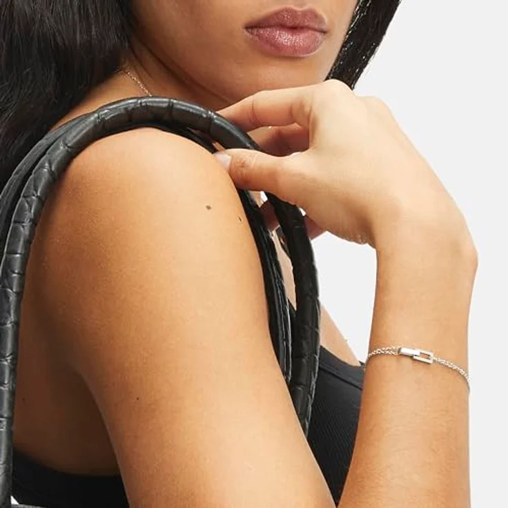 LIEBESKIND BERLIN Damen Armband, Edelstahl in Silber mit Link-Chain Details, größenverstellbar 17+3 cm – Bild 3