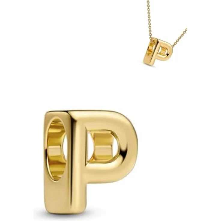 WEIMU Buchstaben Charms Gold Charms mit 925 Sterling Silber, hypoallergen, kompatibel mit europäischen Armbändern und Halsketten für Frauen (Gold P) – Bild 1