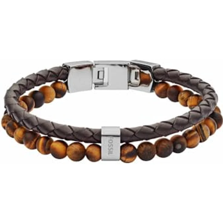 Fossil JF03118040, Herrenarmband aus Stein mit Steckverschluss – Bild 1