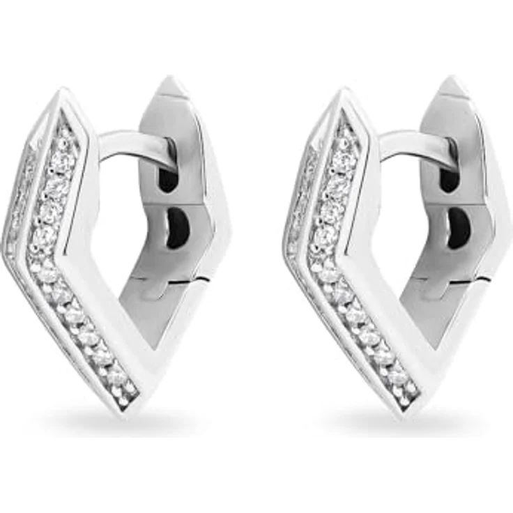 JETTE Creolen CONTEMPORARY 88853679, rhodiniertes 925er Silber mit 20 weißen Zirkonia, eckiges Design – Bild 1
