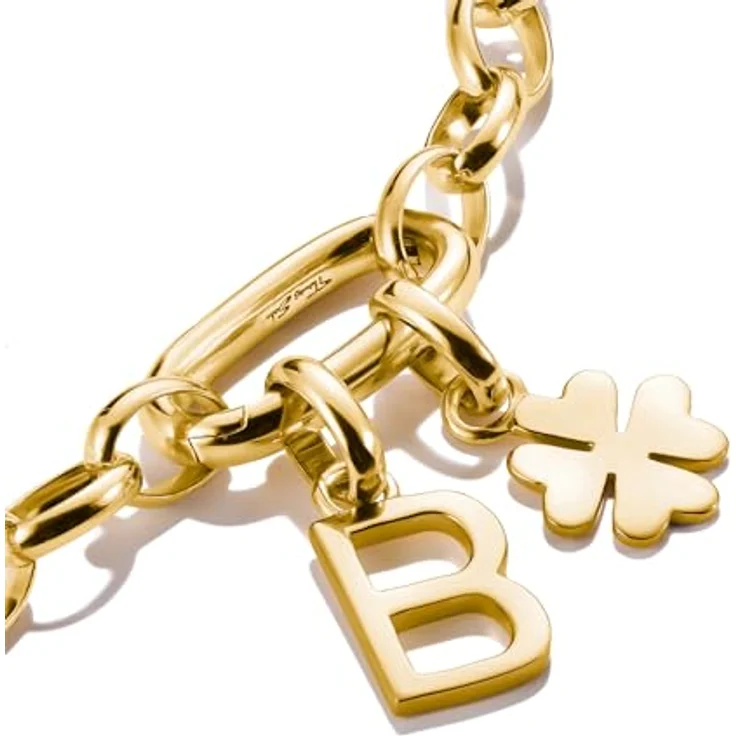 Thomas Sabo Charm Club Connect Charm-Anhänger Buchstabe B, 18k Vergoldung aus recyceltem 925 Silber mit filigraner Öse – Bild 2