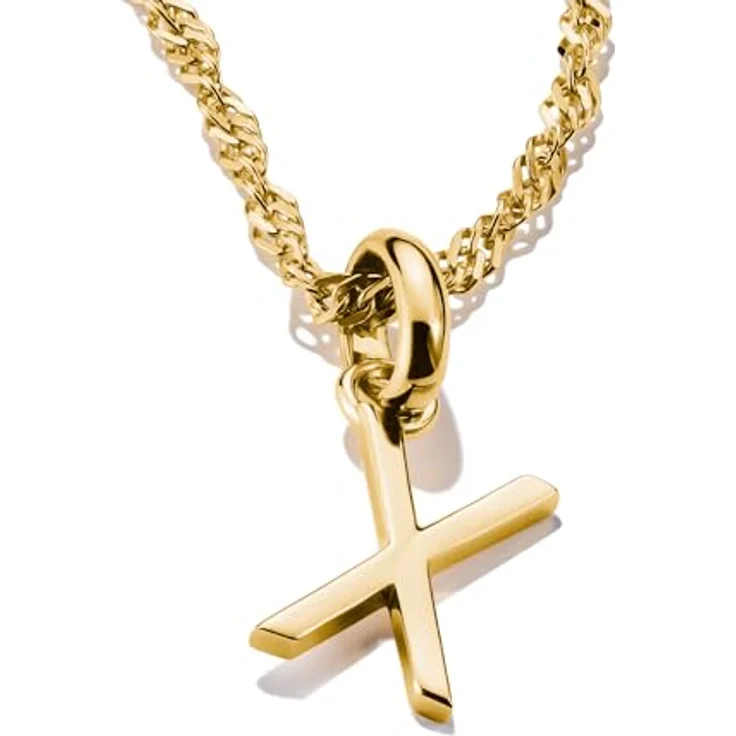 Thomas Sabo Charm Club Connect Charm-Anhänger Buchstabe X, 18k Vergoldung aus recyceltem 925 Silber, flexibles Design mit Öse – Bild 2