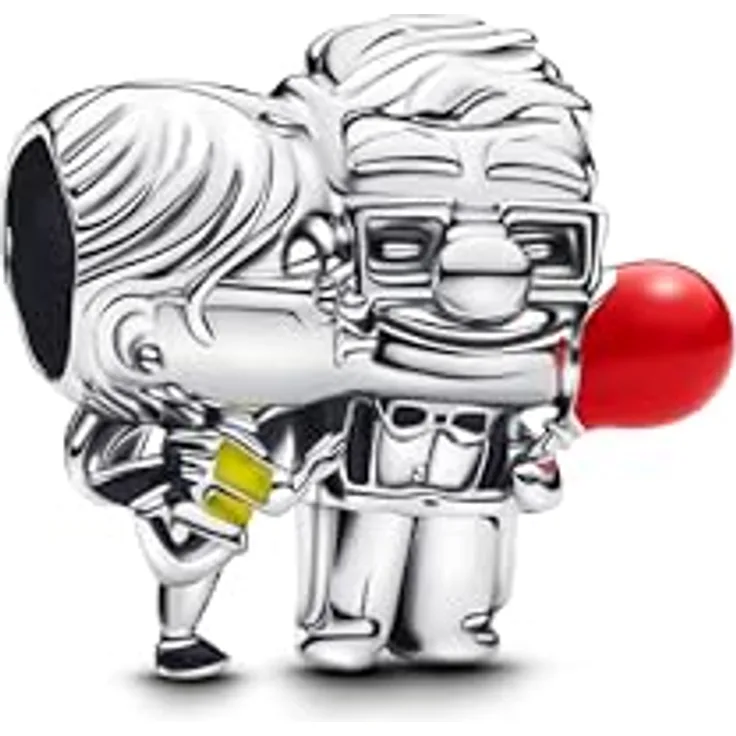 Pandora Charm-Einhänger 793649C01, Disney Carl und Ellie, Sterling Silber mit rotem Ballon und farbiger Emaille