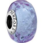 Pandora 798875C00 Bead-Charm aus 925 Sterlingsilber mit Welligem Lavendel Muranoglas, Größe 13,5 x 7,5 mm