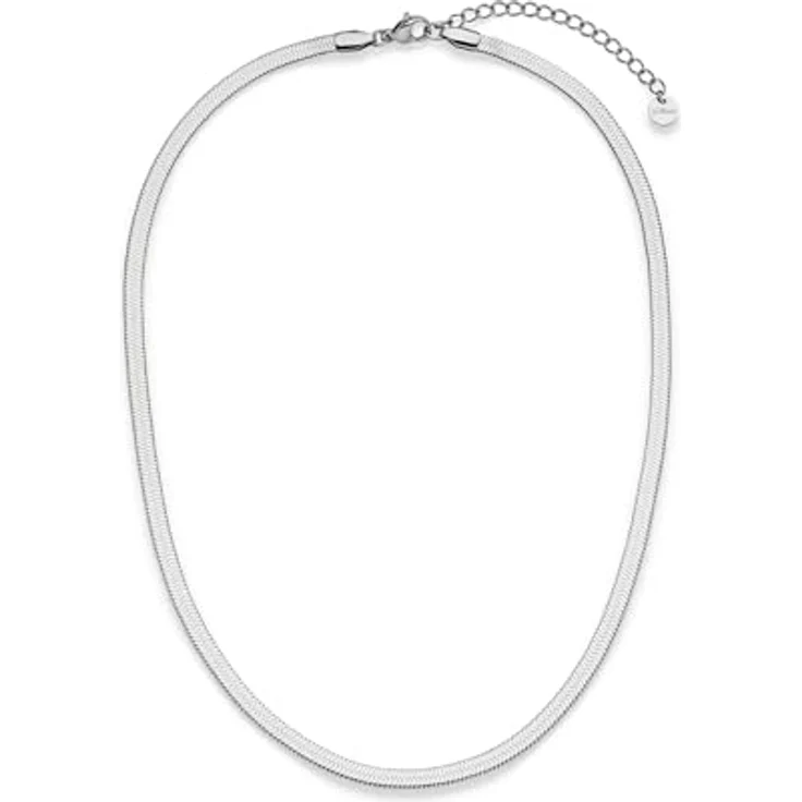 s.Oliver Necklace, elegante Schlangenkette aus poliertem Edelstahl, 45 cm, silber, wasserfest & hautfreundlich – Bild 3
