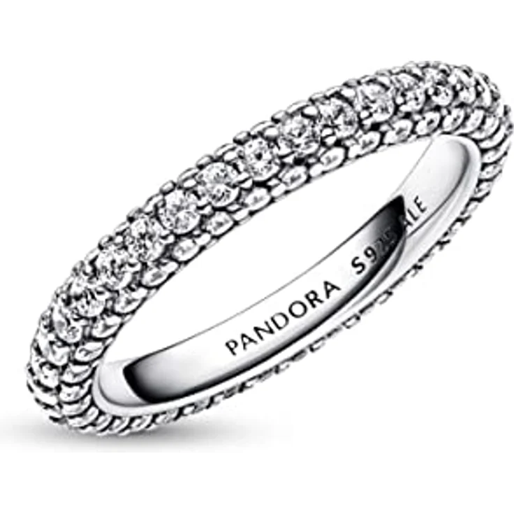 PANDORA Timeless Einreihiger Pavé Ring aus Sterling Silber mit Cubic Zirkonia, Größe 52, 192627C01-52 – Bild 3