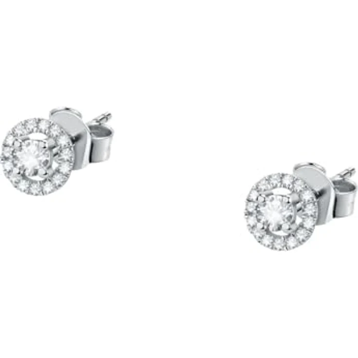CHRIST Damen-Ohrstecker 750er Weißgold mit 2 Diamanten, elegant und zeitlos – Bild 1