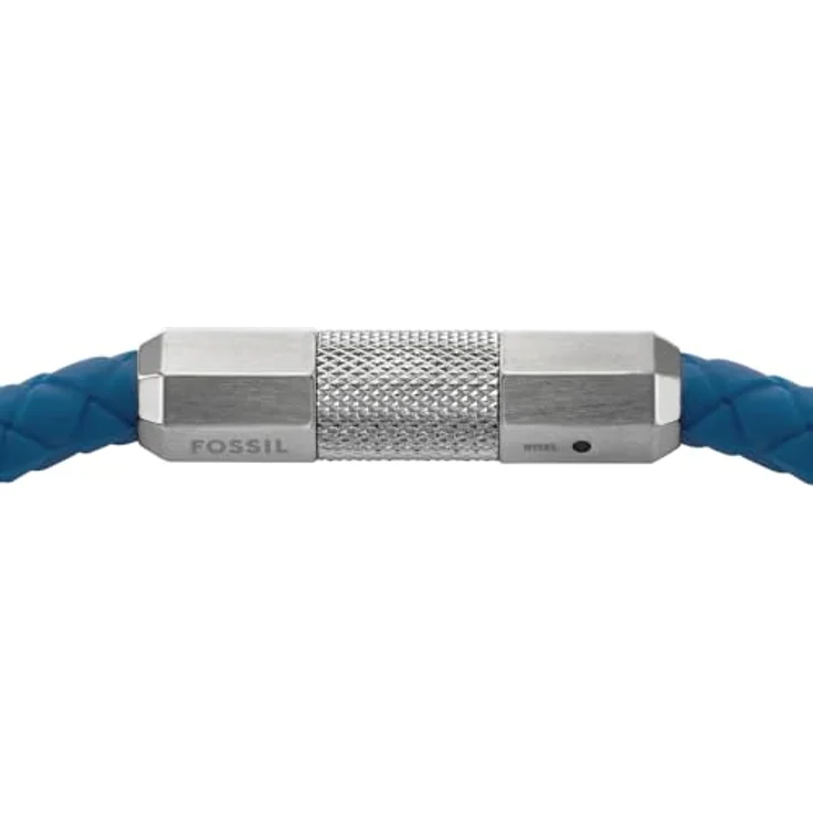 FOSSIL Herren Edelstahlarmband, silberfarben mit verstellbarem Magnetverschluss, matt und glänzend, 18-19 cm Länge – Bild 3