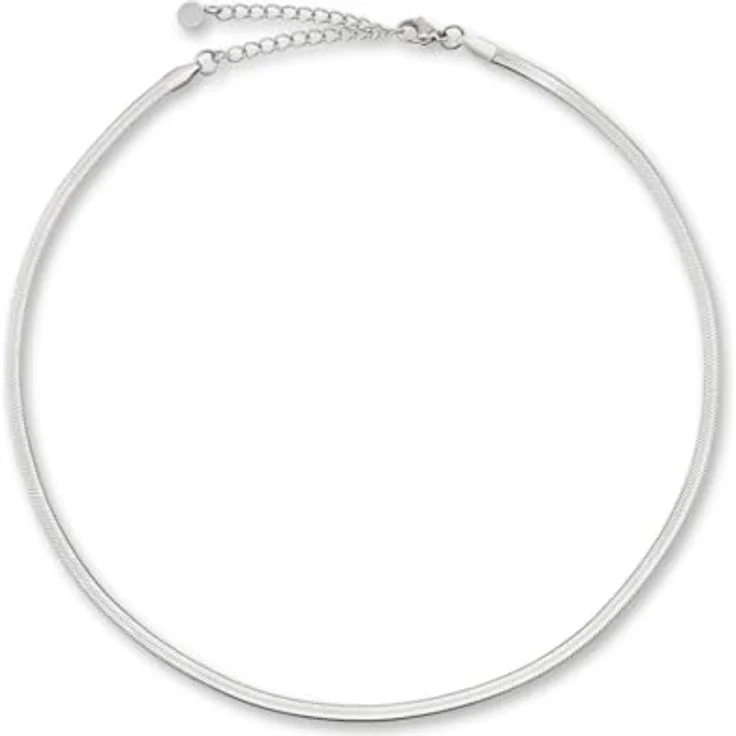 GD GOOD.designs Schlangenkette Silber, flache Sterling Silberkette 3mm, wasserfest, individuell verstellbar von 38 bis 45 cm – Bild 1
