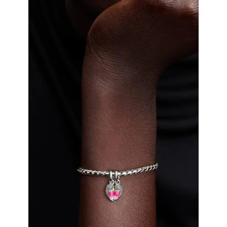 PANDORA Charm Liebesvögel teilbarer Anhänger, 925 Sterling Silber mit Emaille, Doppel Anhänger mit Gravur, kompatibel mit Moments ME, 794484C01 – Bild 4