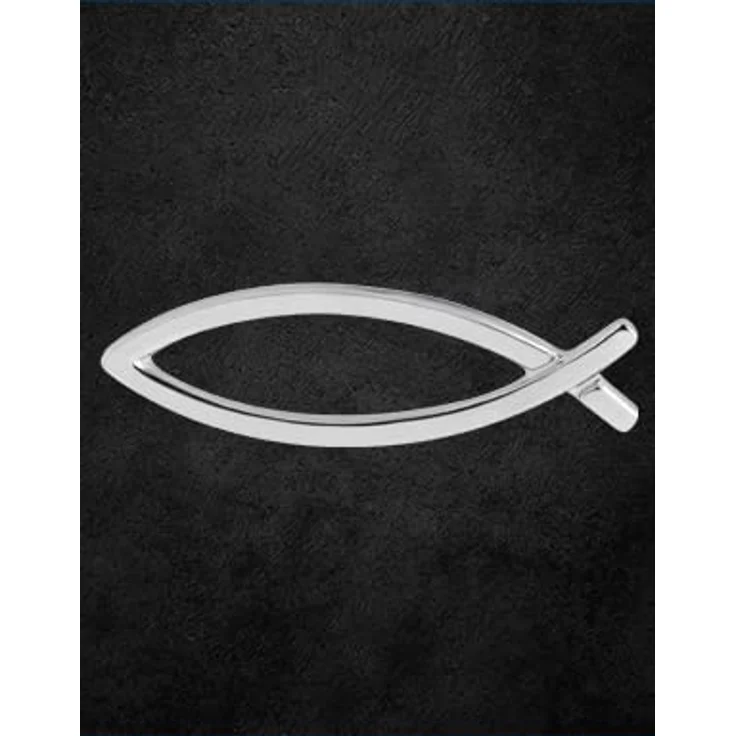 MaMeMi Anstecknadel ICHTHYS Fisch silberfarben, 2 cm religiöser PIN für Damen & Herren – dezentes Design, Geschenk zur Konfirmation, Kommunion, Taufe – Bild 2