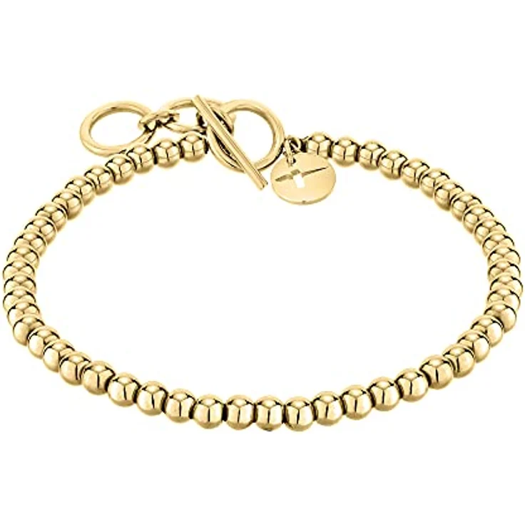 Tamaris Armband TJ-0137-B-17, Kugelkette aus Edelstahl IP Gold, 18-20 cm mit Knebelverschluss – Bild 1